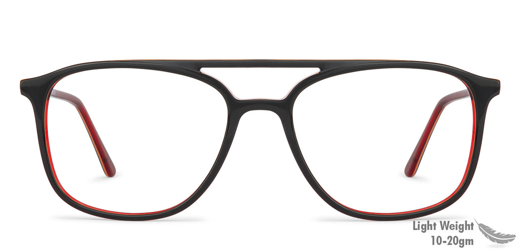 Black Rectangle Full Rim Unisex Eyeglasses by Vincent Chase Essentials-141000