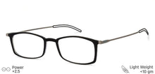 Load image into Gallery viewer, Black Rectangle Full Rim Unisex Eyeglasses by ThinOptics-134518