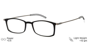 Black Rectangle Full Rim Unisex Eyeglasses by ThinOptics-134518