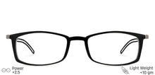 Load image into Gallery viewer, Black Rectangle Full Rim Unisex Eyeglasses by ThinOptics-134518