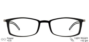 Black Rectangle Full Rim Unisex Eyeglasses by ThinOptics-134518