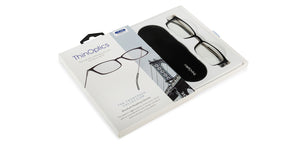 Black Rectangle Full Rim Unisex Eyeglasses by ThinOptics-134518