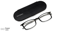 Load image into Gallery viewer, Black Rectangle Full Rim Unisex Eyeglasses by ThinOptics-134518