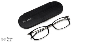 Black Rectangle Full Rim Unisex Eyeglasses by ThinOptics-134518