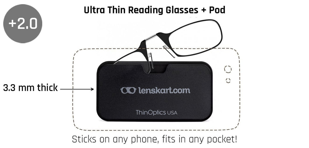 Black Rectangle Full Rim Unisex Eyeglasses by ThinOptics-136182