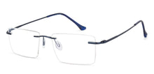 Load image into Gallery viewer, Blue Rectangle Rimless Unisex Eyeglasses by Vincent Chase Online-141628