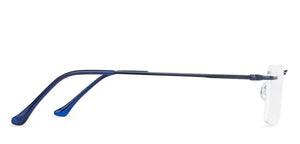 Blue Rectangle Rimless Unisex Eyeglasses by Vincent Chase Online-141628