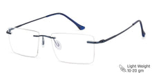 Load image into Gallery viewer, Blue Rectangle Rimless Unisex Eyeglasses by Vincent Chase Online-141628