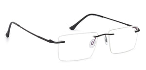 Black Rectangle Rimless Unisex Eyeglasses by Vincent Chase Online-141625