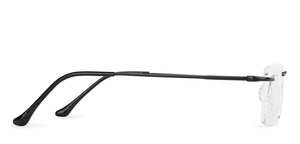 Black Rectangle Rimless Unisex Eyeglasses by Vincent Chase Online-141625