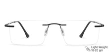 Load image into Gallery viewer, Black Rectangle Rimless Unisex Eyeglasses by Vincent Chase Online-141625