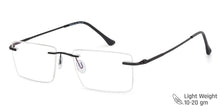 Load image into Gallery viewer, Black Rectangle Rimless Unisex Eyeglasses by Vincent Chase Online-141625