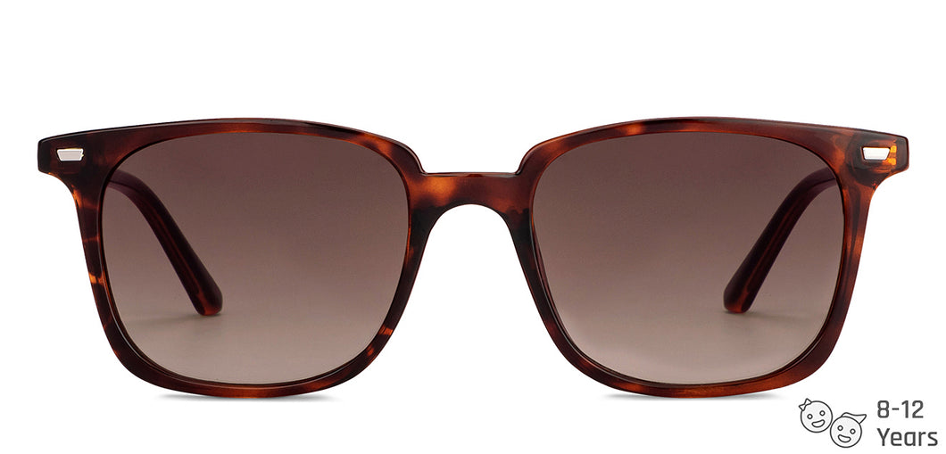 Tortoise Square Full Rim Kid Sunglasses by Hooper-152574