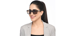 Tortoise Square Full Rim Unisex Sunglasses by John Jacobs-208141