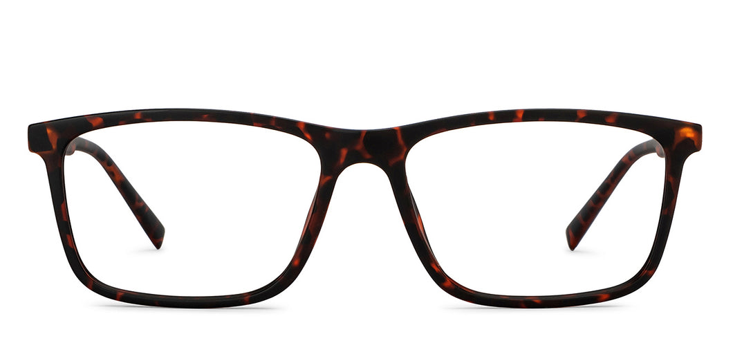 Tortoise Rectangle Full Rim Unisex Eyeglasses by Lenskart Air-200201