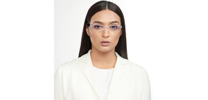 Transparent Rectangle Half Rim Unisex Eyeglasses by LENSKART BLU READERS-153139