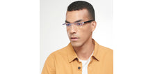 Load image into Gallery viewer, Transparent Rectangle Half Rim Unisex Eyeglasses by LENSKART BLU READERS-153139