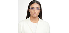 Load image into Gallery viewer, Transparent Rectangle Half Rim Unisex Eyeglasses by LENSKART BLU READERS-152616