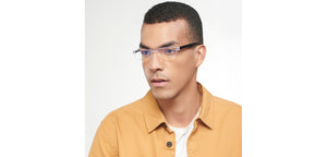 Transparent Rectangle Half Rim Unisex Eyeglasses by LENSKART BLU READERS-152616