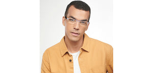 Transparent Rectangle Half Rim Unisex Eyeglasses by LENSKART BLU READERS-152616