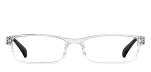 Transparent Rectangle Half Rim Unisex Eyeglasses by LENSKART BLU READERS-148078