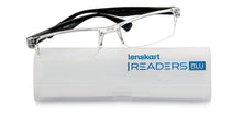 Load image into Gallery viewer, Transparent Rectangle Half Rim Unisex Eyeglasses by LENSKART BLU READERS-148079