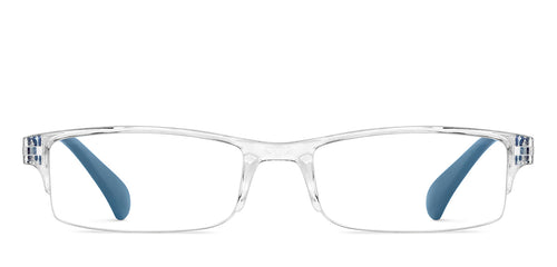 Transparent Rectangle Half Rim Unisex Eyeglasses by LENSKART BLU READERS-148075