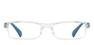 Transparent Rectangle Half Rim Unisex Eyeglasses by LENSKART BLU READERS-148075