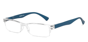 Transparent Rectangle Half Rim Unisex Eyeglasses by LENSKART BLU READERS-148075