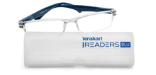 Load image into Gallery viewer, Transparent Rectangle Half Rim Unisex Eyeglasses by LENSKART BLU READERS-148075