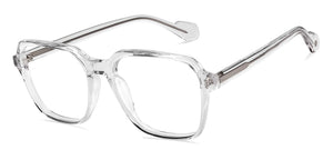 Transparent Square Full Rim Unisex Eyeglasses by John Jacobs-153105