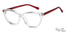 Load image into Gallery viewer, Transparent Cat Eye Full Rim Kids Eyeglasses by Hooper-152522