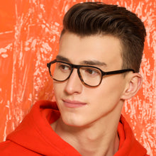 Load image into Gallery viewer, Black Aviator Full Rim Unisex Eyeglasses by Vincent Chase VC-130262