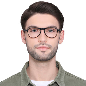 Black Aviator Full Rim Unisex Eyeglasses by Vincent Chase VC-130262