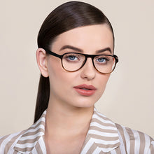 Load image into Gallery viewer, Black Aviator Full Rim Unisex Eyeglasses by Vincent Chase VC-130262