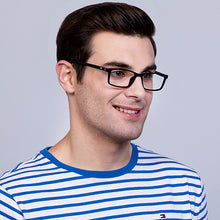 Load image into Gallery viewer, Black Rectangle Full Rim Unisex Eyeglasses by Lenskart Air Online-129600