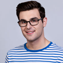 Load image into Gallery viewer, Black Rectangle Full Rim Unisex Eyeglasses by Lenskart Air Online-129600