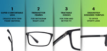 Load image into Gallery viewer, Black Rectangle Full Rim Unisex Eyeglasses by Lenskart Air Online-129603