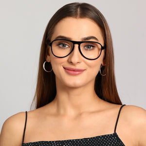 Black Aviator Full Rim Unisex Eyeglasses by Vincent Chase-130263