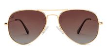 Load image into Gallery viewer, Gold Aviator Full Rim Unisex Sunglasses by Vincent Chase Polarized-208874