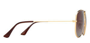 Gold Aviator Full Rim Unisex Sunglasses by Vincent Chase Polarized-208874
