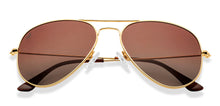 Load image into Gallery viewer, Gold Aviator Full Rim Unisex Sunglasses by Vincent Chase Polarized-208874