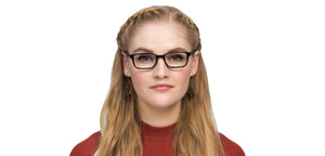 Black Rectangle Full Rim Unisex Eyeglasses by Vincent Chase VC-121430