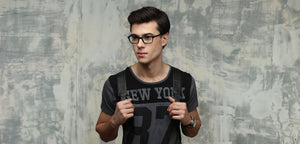Black Rectangle Full Rim Unisex Eyeglasses by Vincent Chase VC-121430