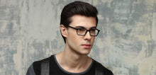 Load image into Gallery viewer, Black Rectangle Full Rim Unisex Eyeglasses by Vincent Chase VC-121430