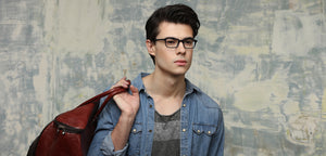 Blue Rectangle Full Rim Unisex Eyeglasses by Vincent Chase Online-121429