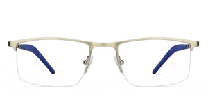 Silver Rectangle Half Rim Unisex Eyeglasses by Vincent Chase Online-114421