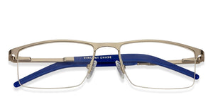 Silver Rectangle Half Rim Unisex Eyeglasses by Vincent Chase Online-114421