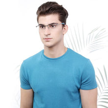 Load image into Gallery viewer, Silver Rectangle Half Rim Unisex Eyeglasses by Vincent Chase Online-114421