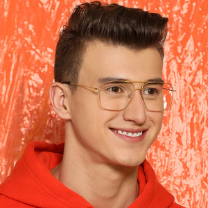 Rose Gold Square Full Rim Unisex Eyeglasses by Vincent Chase VC-134824